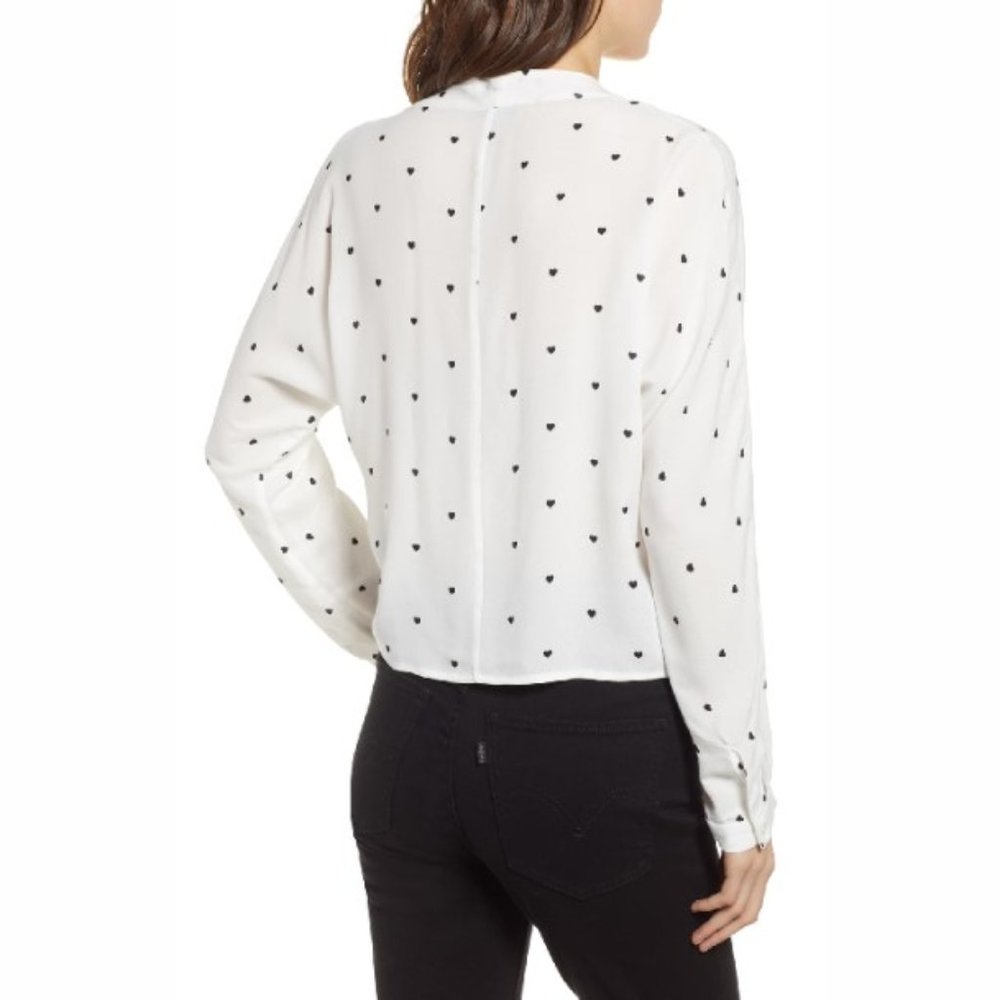 NWT Rails Sloan Tie Front Blouse Hearts Size XS - Picture 2 of 9